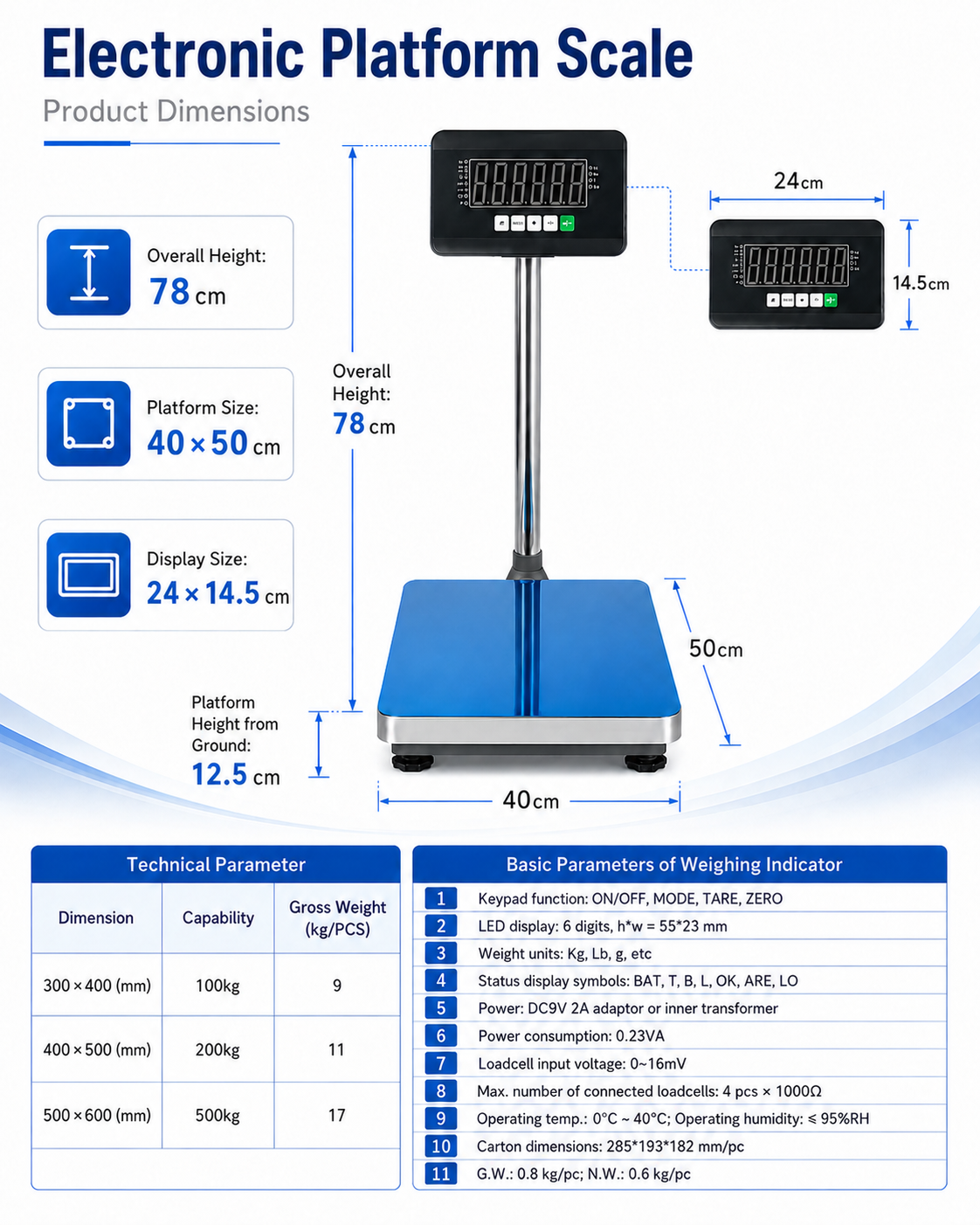 Electronic platform scale（300×400mm）